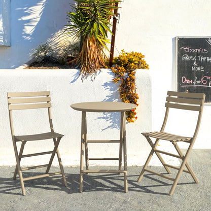 Helen Round Folding Bistro Table 24 inch Taupe