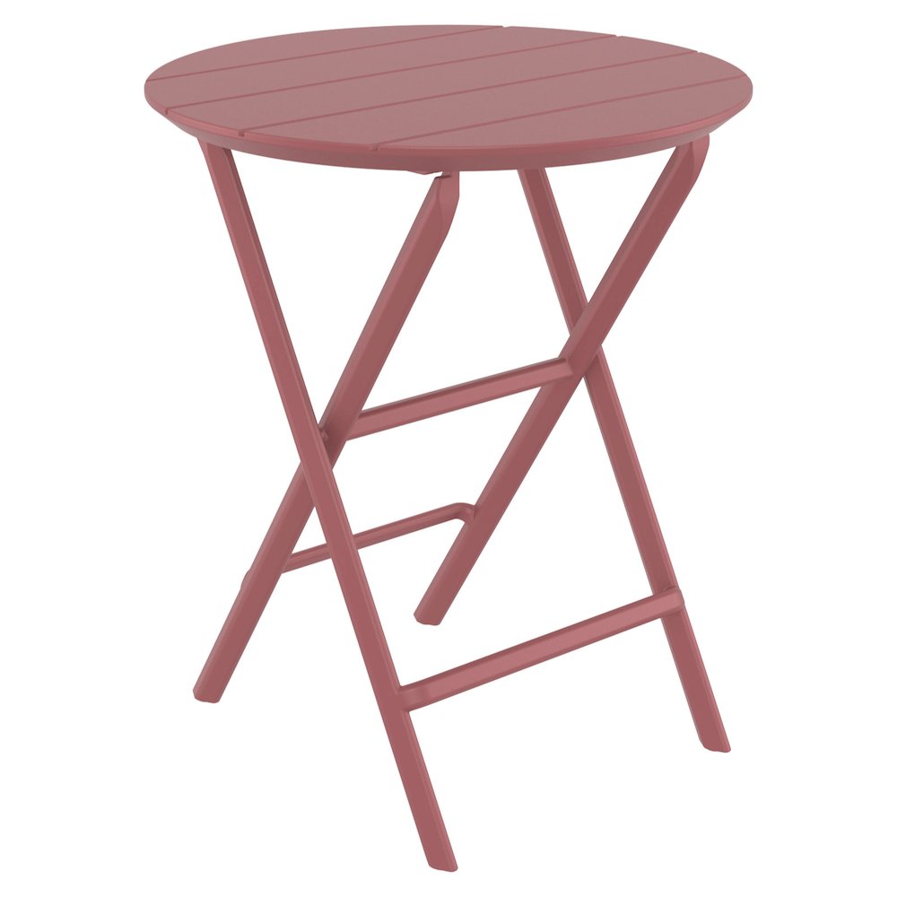 Helen Round Folding Bistro Table 24 inch Marsala