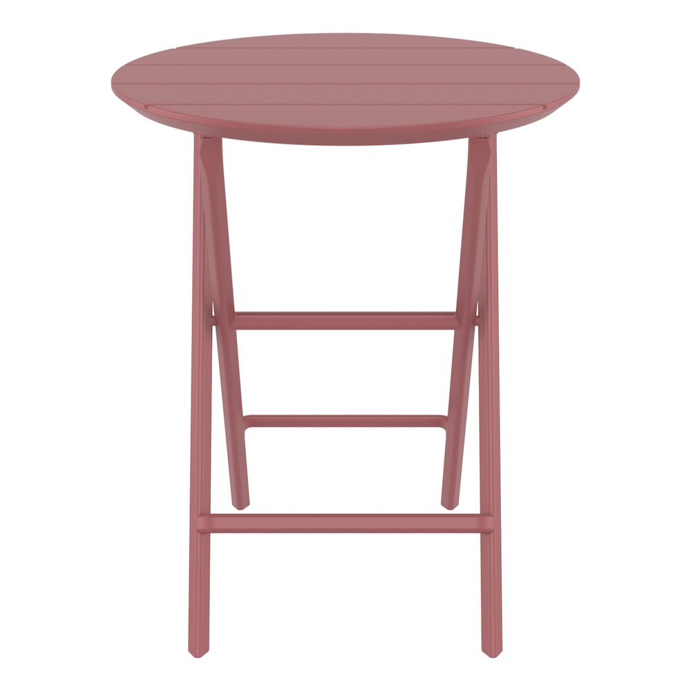 Helen Round Folding Bistro Table 24 inch Marsala