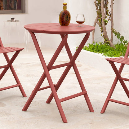 Helen Round Folding Bistro Table 24 inch Marsala