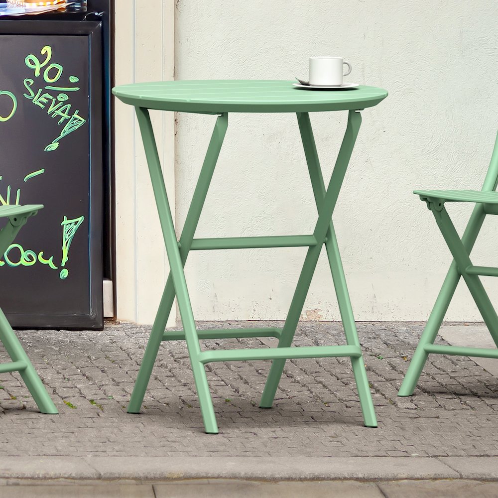 Helen Round Folding Bistro Table 24 inch Opaline