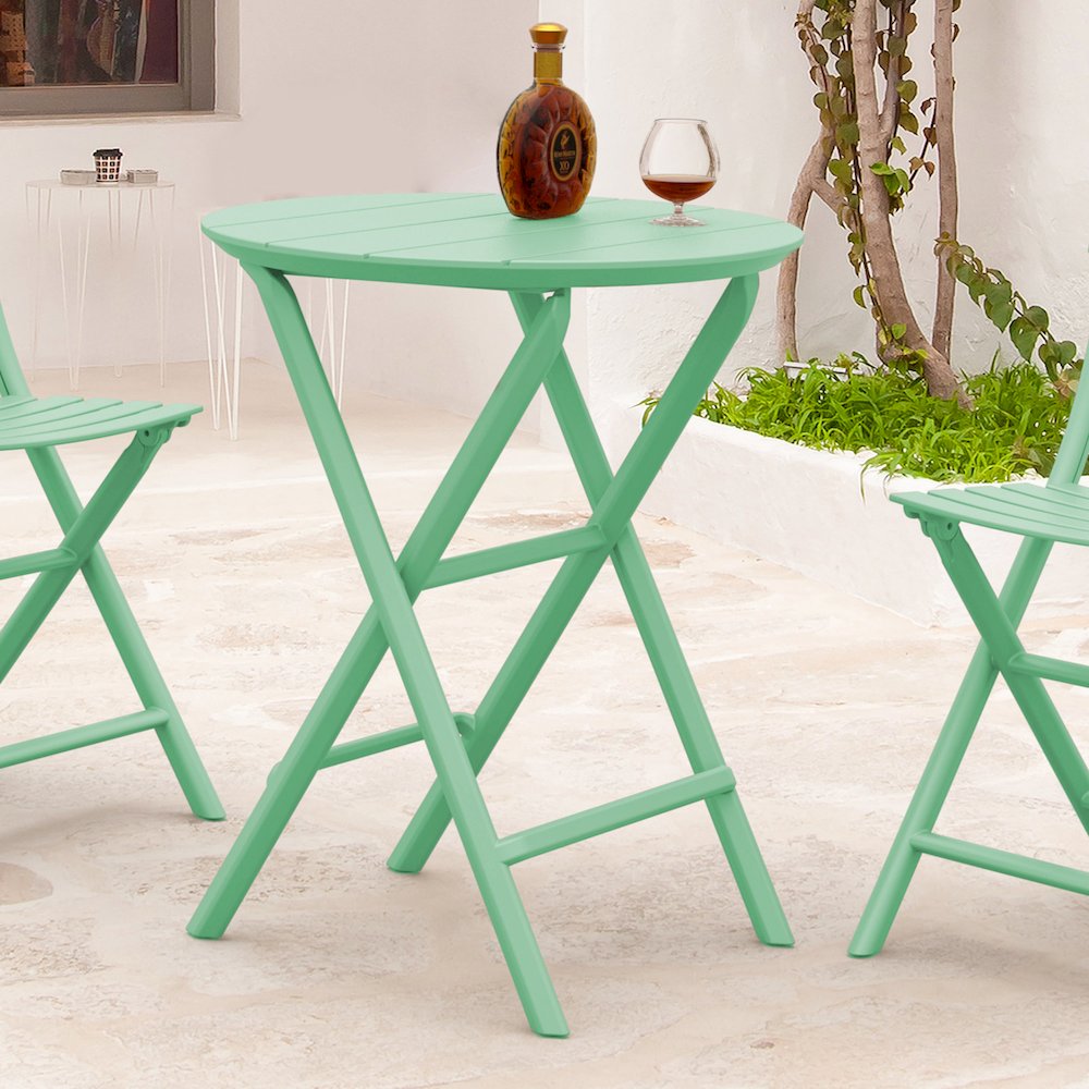Helen Round Folding Bistro Table 24 inch Opaline