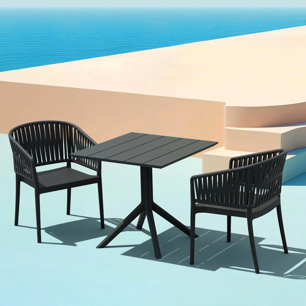 Paris Square Table 31 inch Black