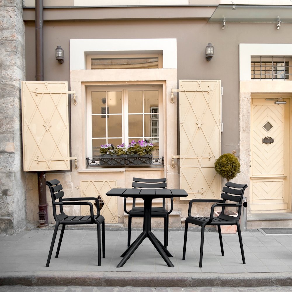 Paris Square Table 31 inch Black