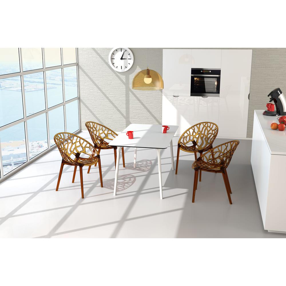 Dining Table 55 inch Rectangle Table, White, Belen Kox