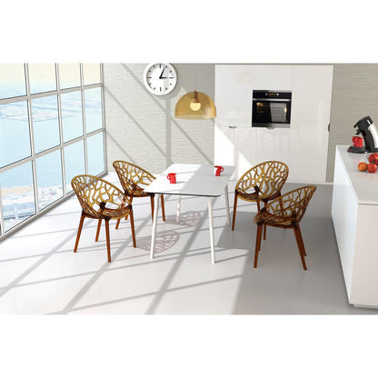 Dining Table 55 inch Rectangle Table, White, Belen Kox