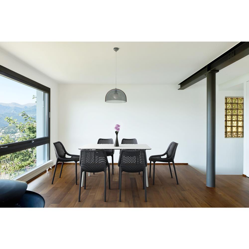 Dining Table 55 inch Rectangle Table, White, Belen Kox