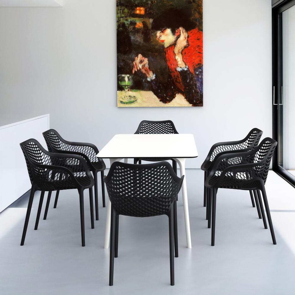 Dining Table 55 inch Rectangle Table, White, Belen Kox