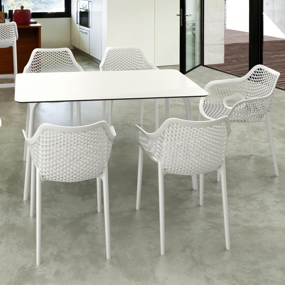 Dining Table 55 inch Rectangle Table, White, Belen Kox