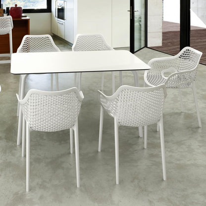 Dining Table 55 inch Rectangle Table, White, Belen Kox