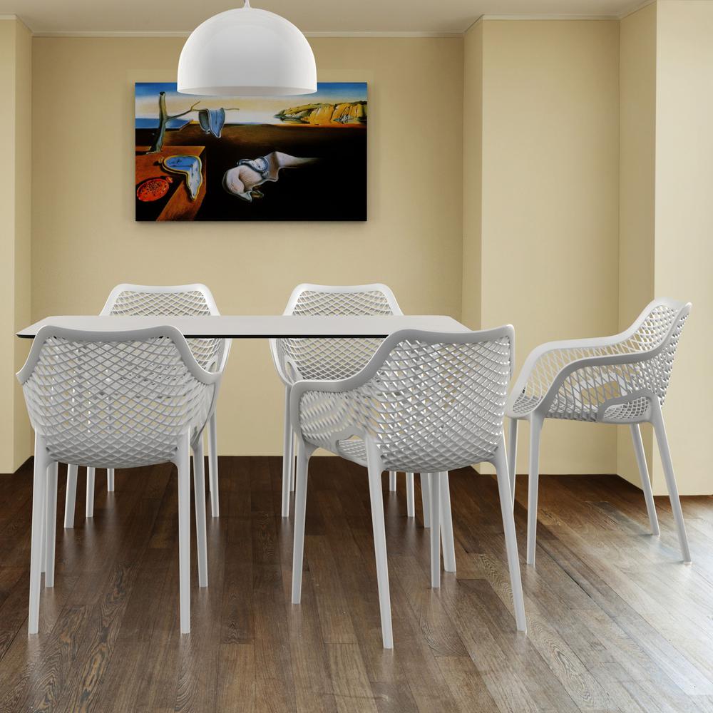 Dining Table 55 inch Rectangle Table, White, Belen Kox