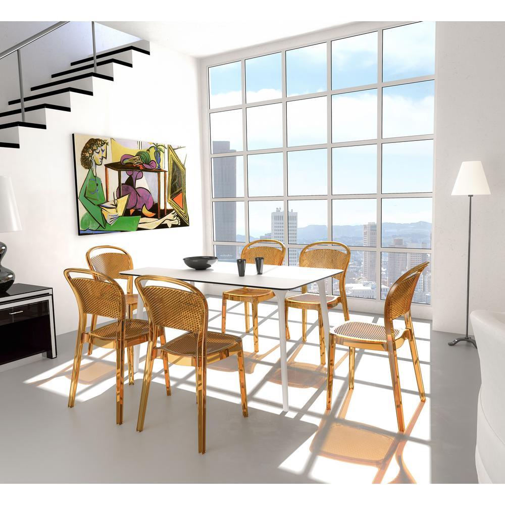 Dining Table 55 inch Rectangle Table, White, Belen Kox