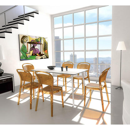 Dining Table 55 inch Rectangle Table, White, Belen Kox