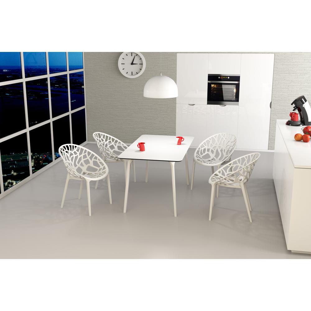 Dining Table 55 inch Rectangle Table, White, Belen Kox