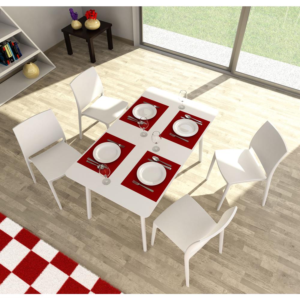 Dining Table 55 inch Rectangle Table, White, Belen Kox