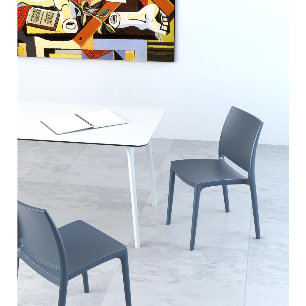 Dining Table 55 inch Rectangle Table, White, Belen Kox