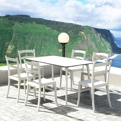 Dining Table 55 inch Rectangle Table, White, Belen Kox