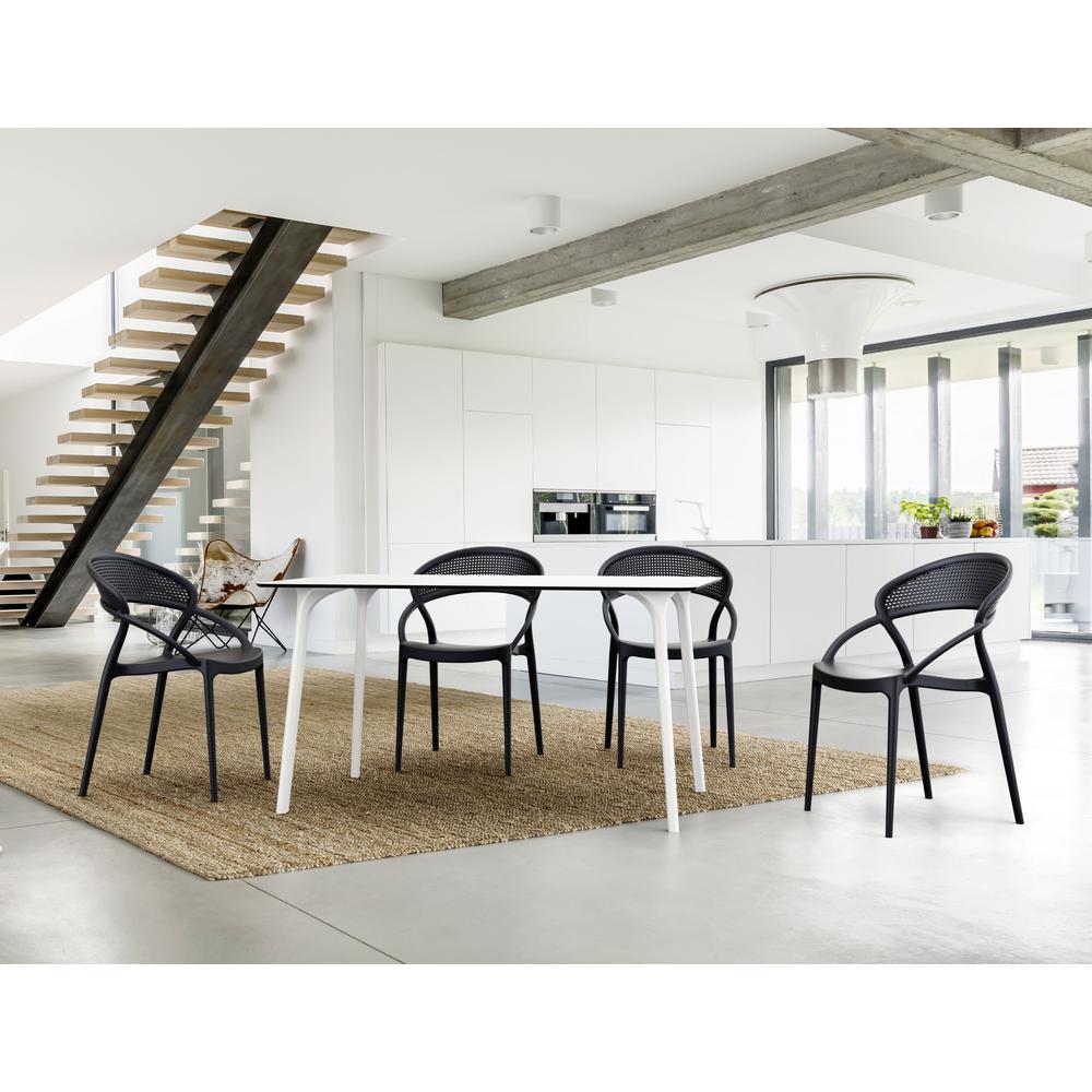 Dining Table 55 inch Rectangle Table, White, Belen Kox