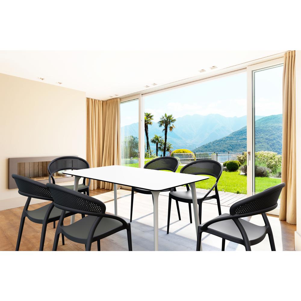 Dining Table 55 inch Rectangle Table, White, Belen Kox
