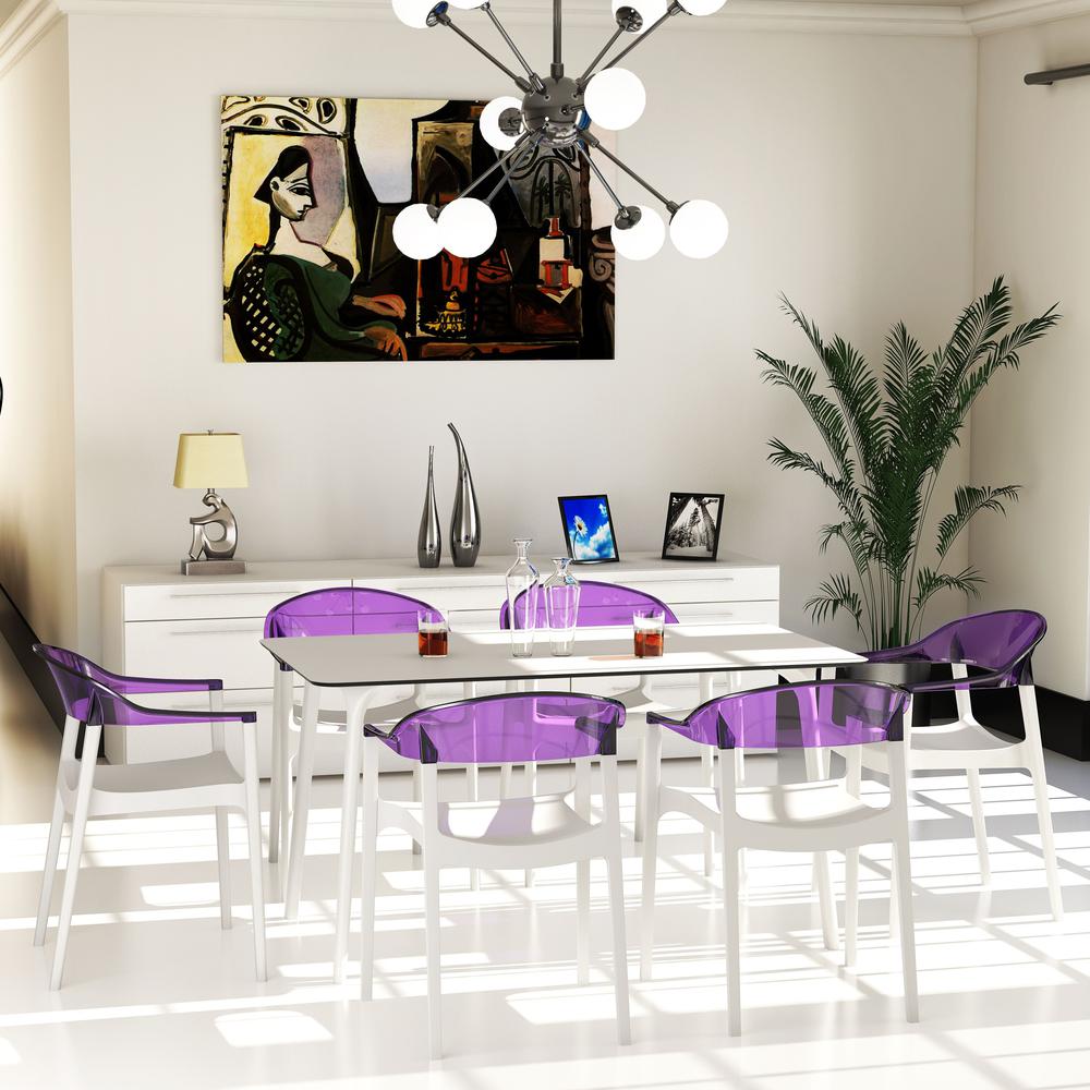 Dining Table 55 inch Rectangle Table, White, Belen Kox