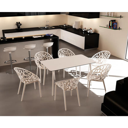 Dining Table 55 inch Rectangle Table, White, Belen Kox