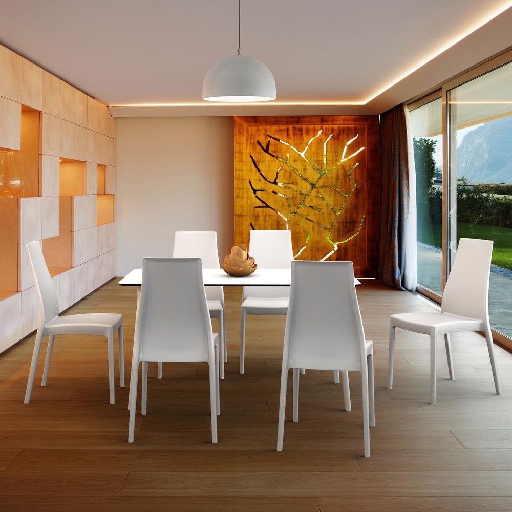 Dining Table 55 inch Rectangle Table, White, Belen Kox