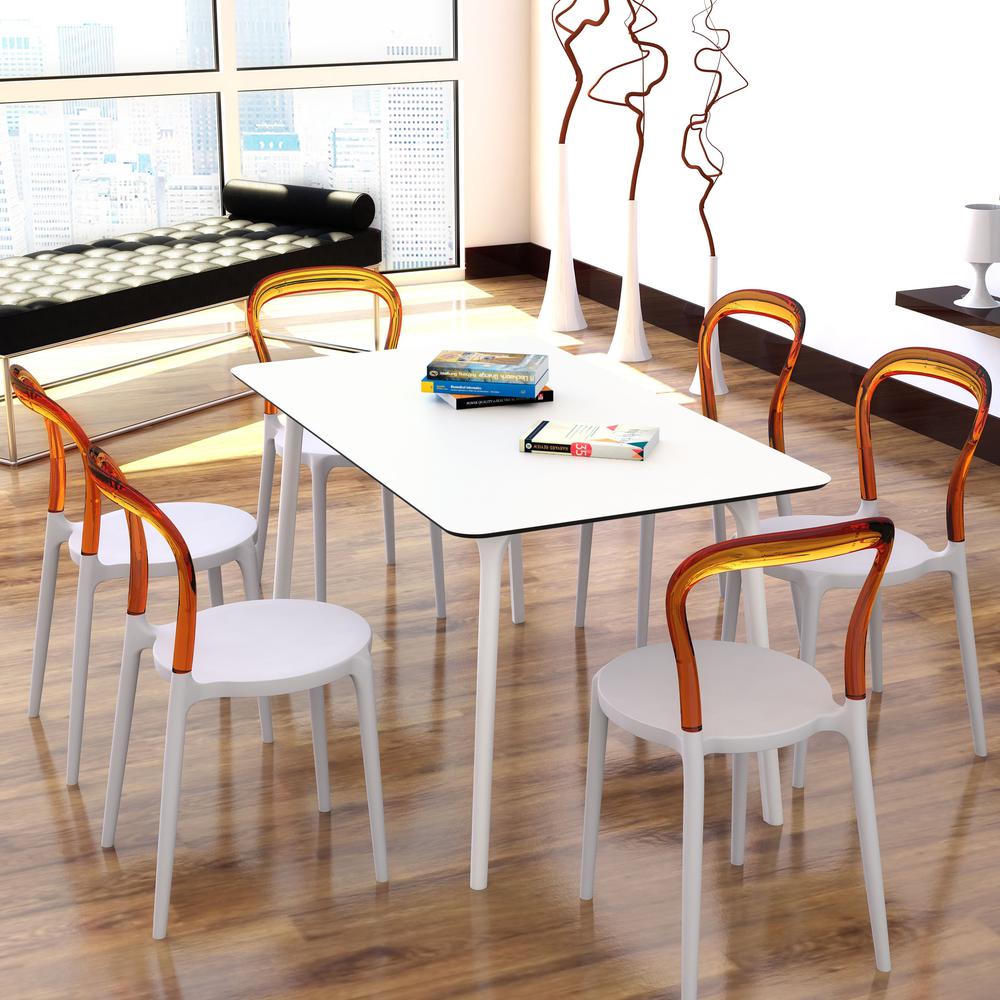 Dining Table 55 inch Rectangle Table, White, Belen Kox