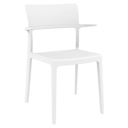 Plus Dining Set with 2 Arm Chairs White
