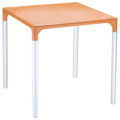 Mango Alu Square Table Orange 28 inch