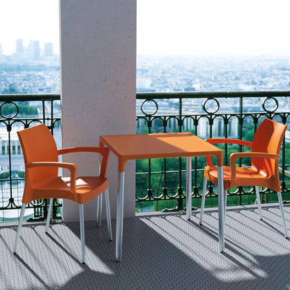 Mango Alu Square Table Orange 28 inch