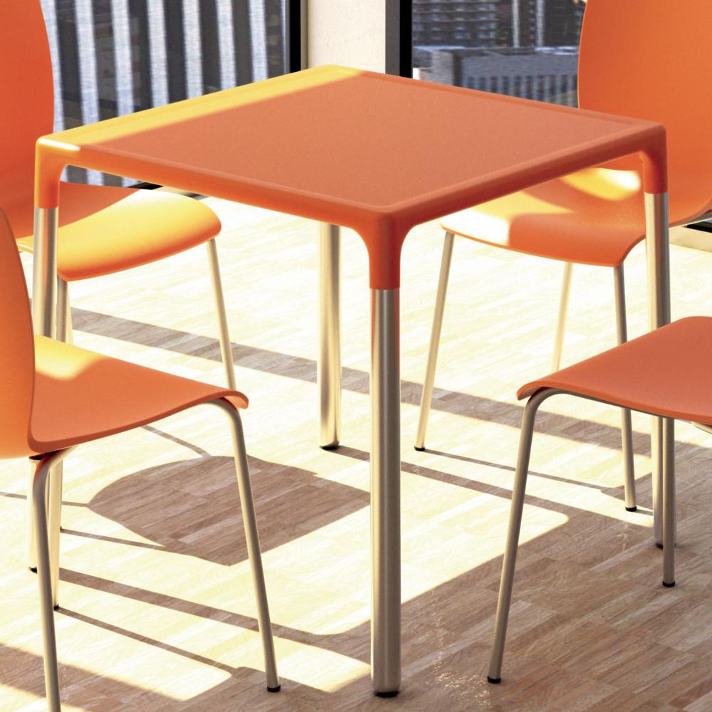 Mango Alu Square Table Orange 28 inch