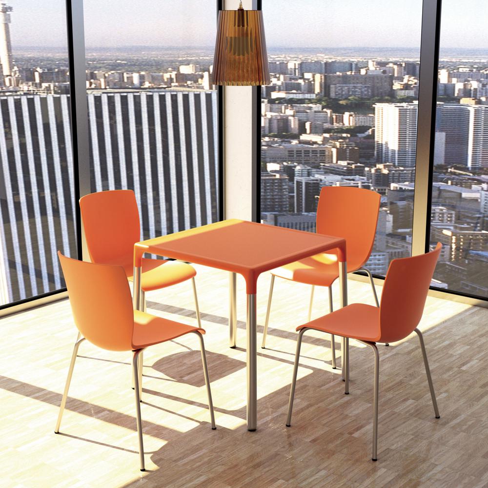 Mango Alu Square Table Orange 28 inch