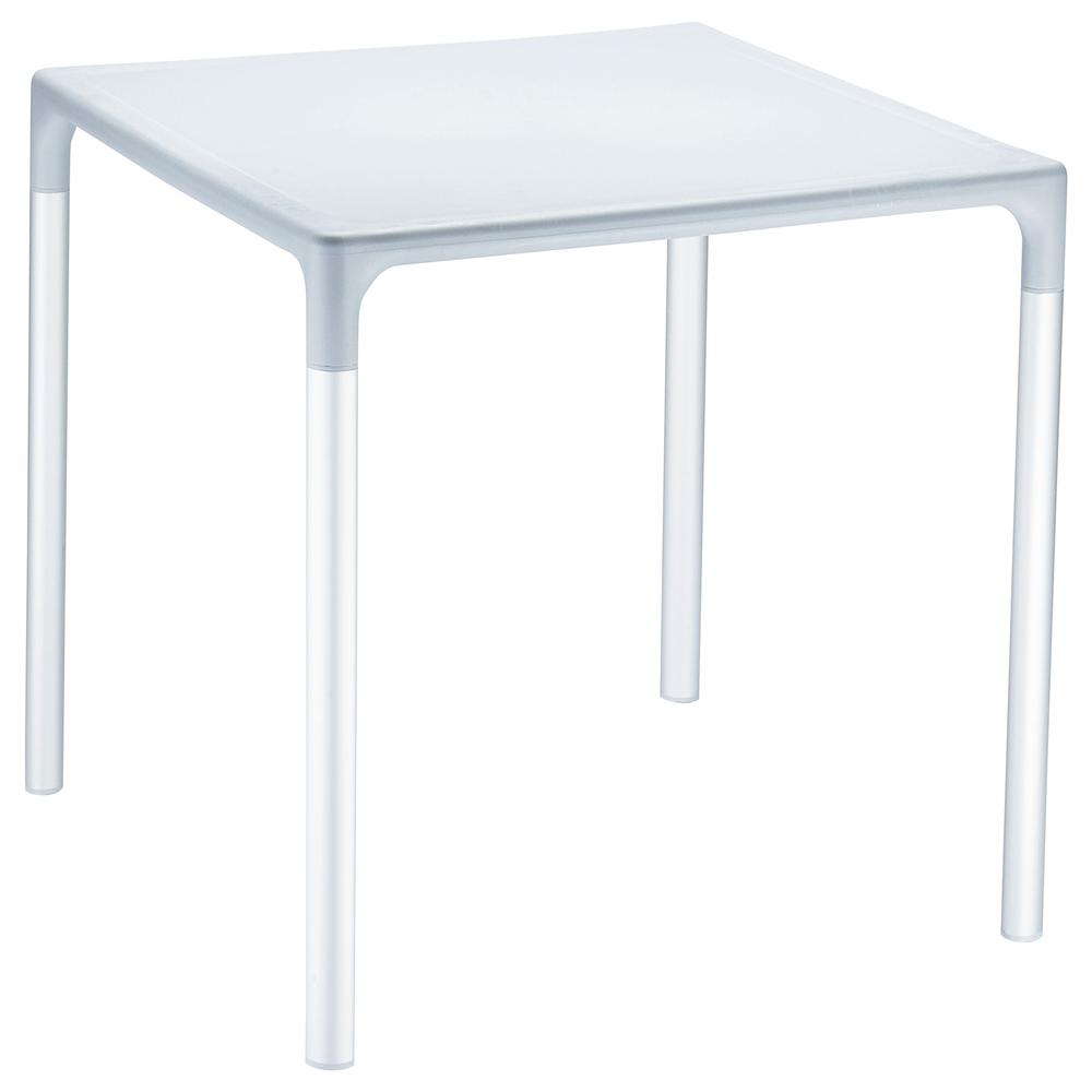 Mango Alu Square Table Silver Gray 28 inch