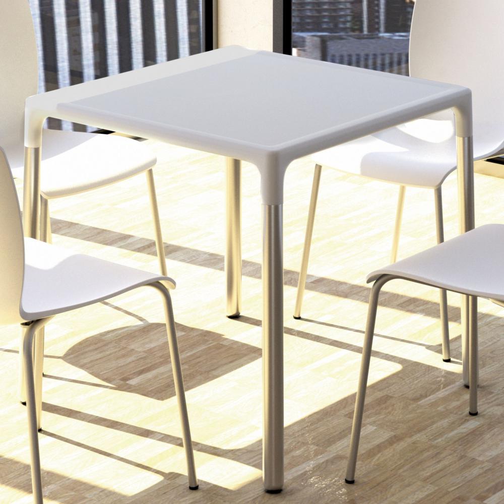 Mango Alu Square Table Silver Gray 28 inch