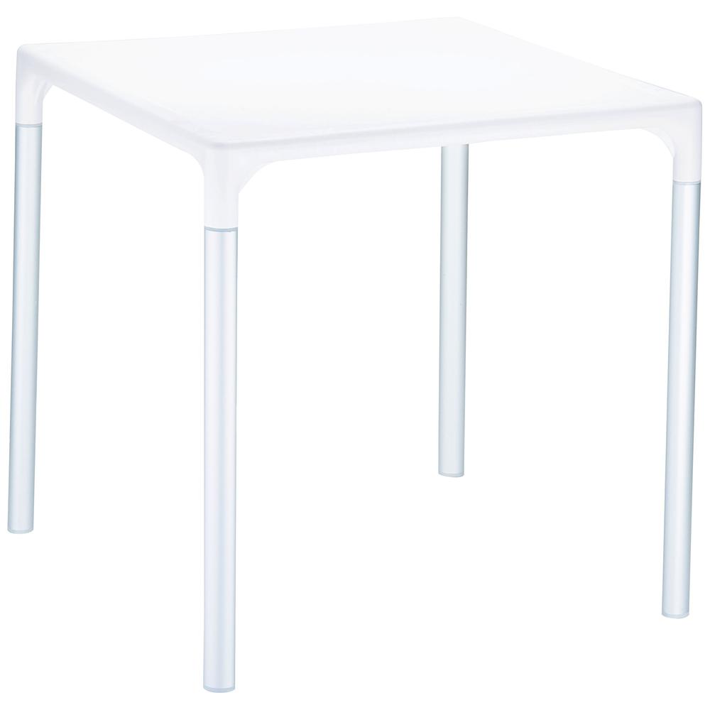 Square Dining Table, White, 28 inch, Belen Kox