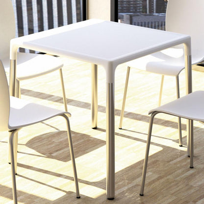 Square Dining Table, White, 28 inch, Belen Kox
