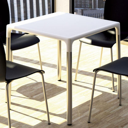 Square Dining Table, White, 28 inch, Belen Kox