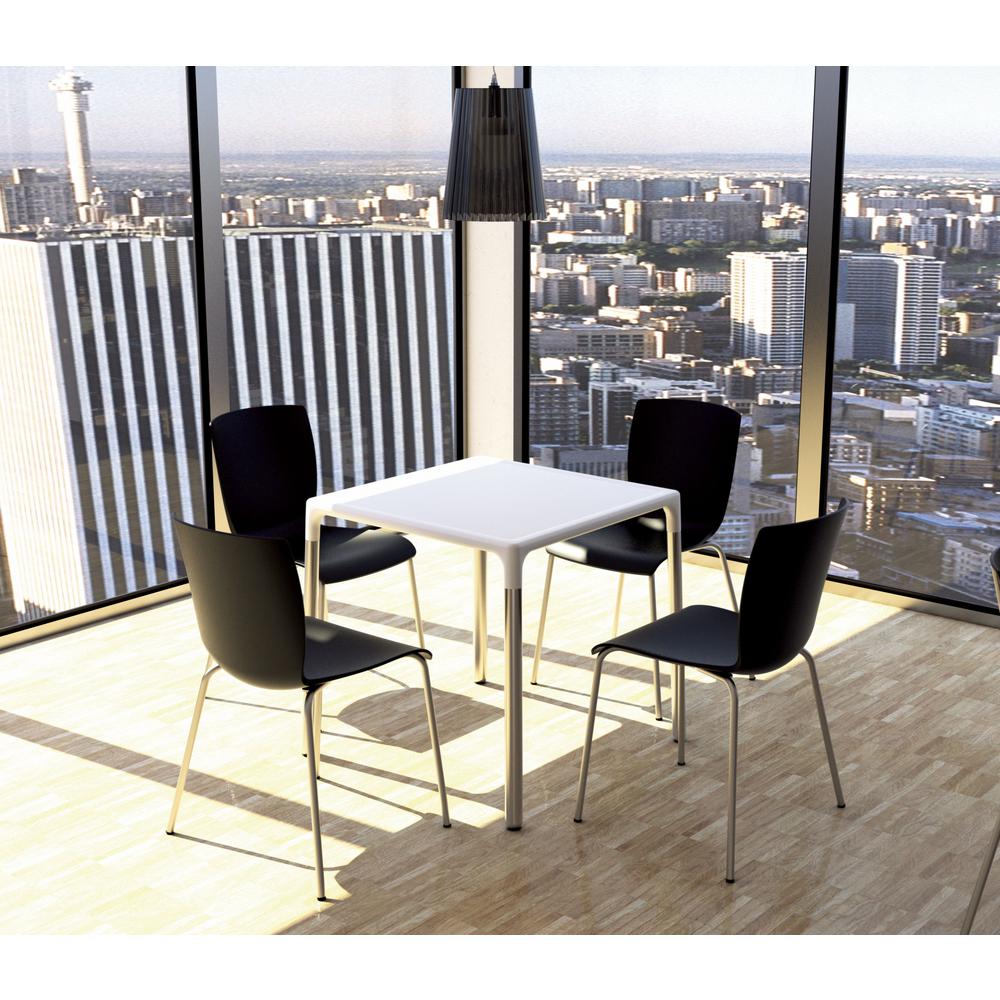 Square Dining Table, White, 28 inch, Belen Kox
