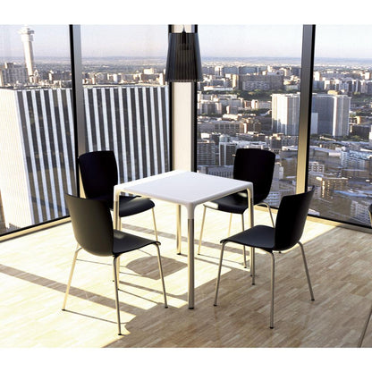 Square Dining Table, White, 28 inch, Belen Kox