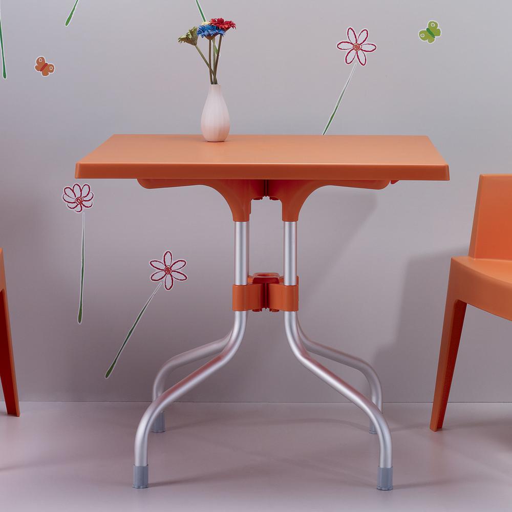 Forza Square Folding Table 31 inch Orange