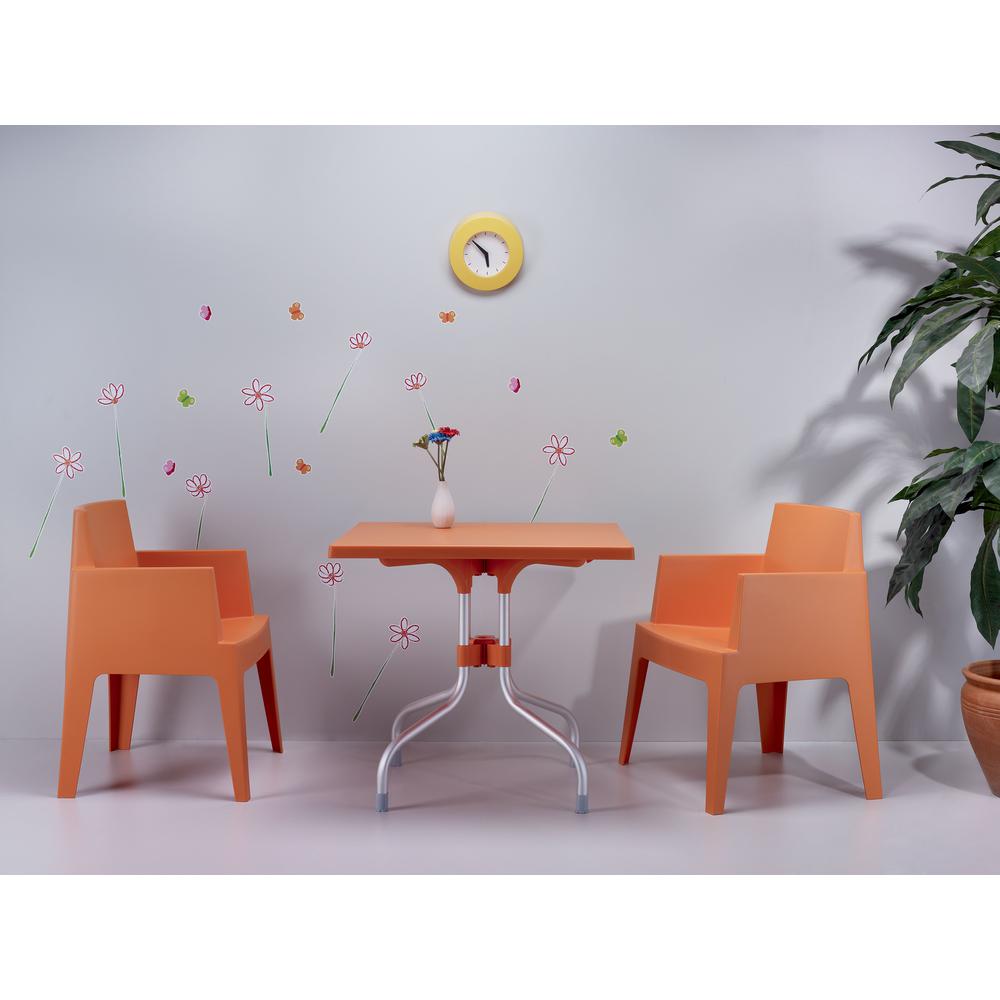 Forza Square Folding Table 31 inch Orange
