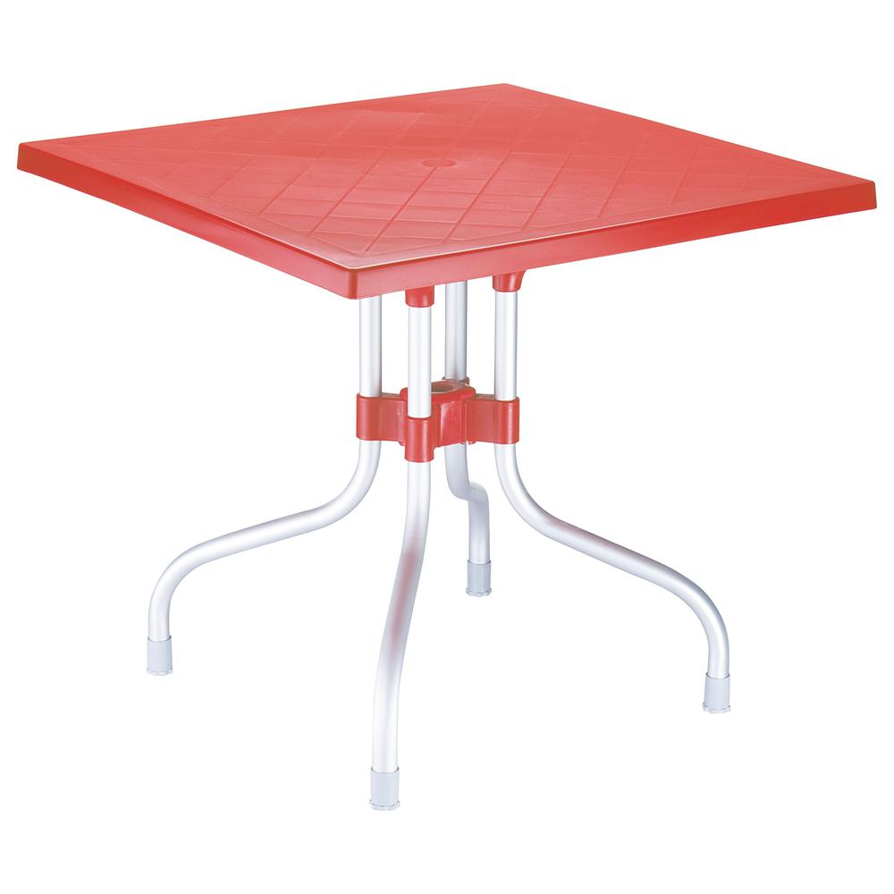 Forza Square Folding Table 31 inch Red