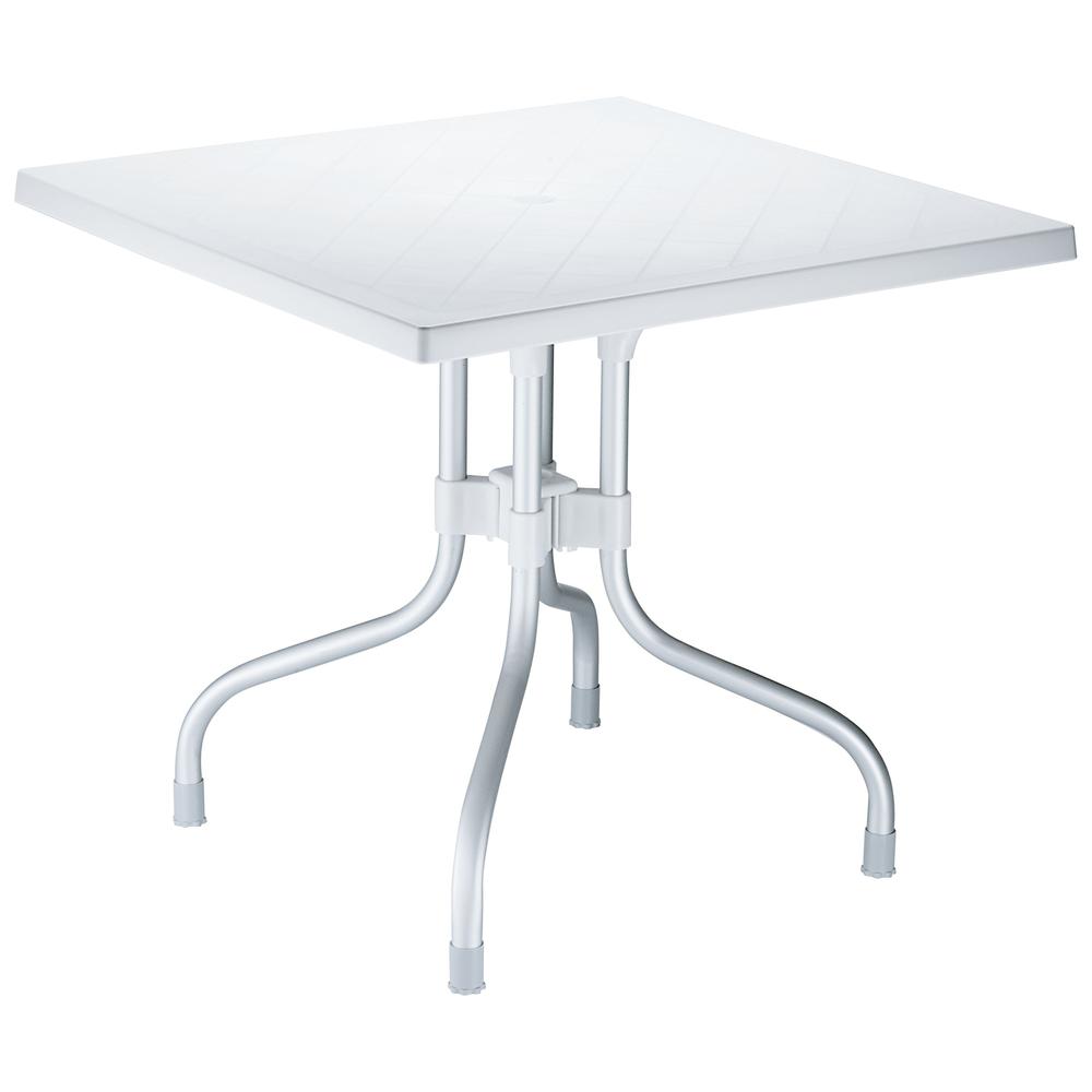 Forza Square Folding Table 31 inch Silver Gray