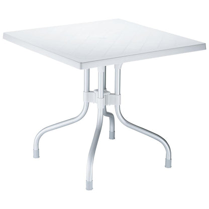 Forza Square Folding Table 31 inch Silver Gray