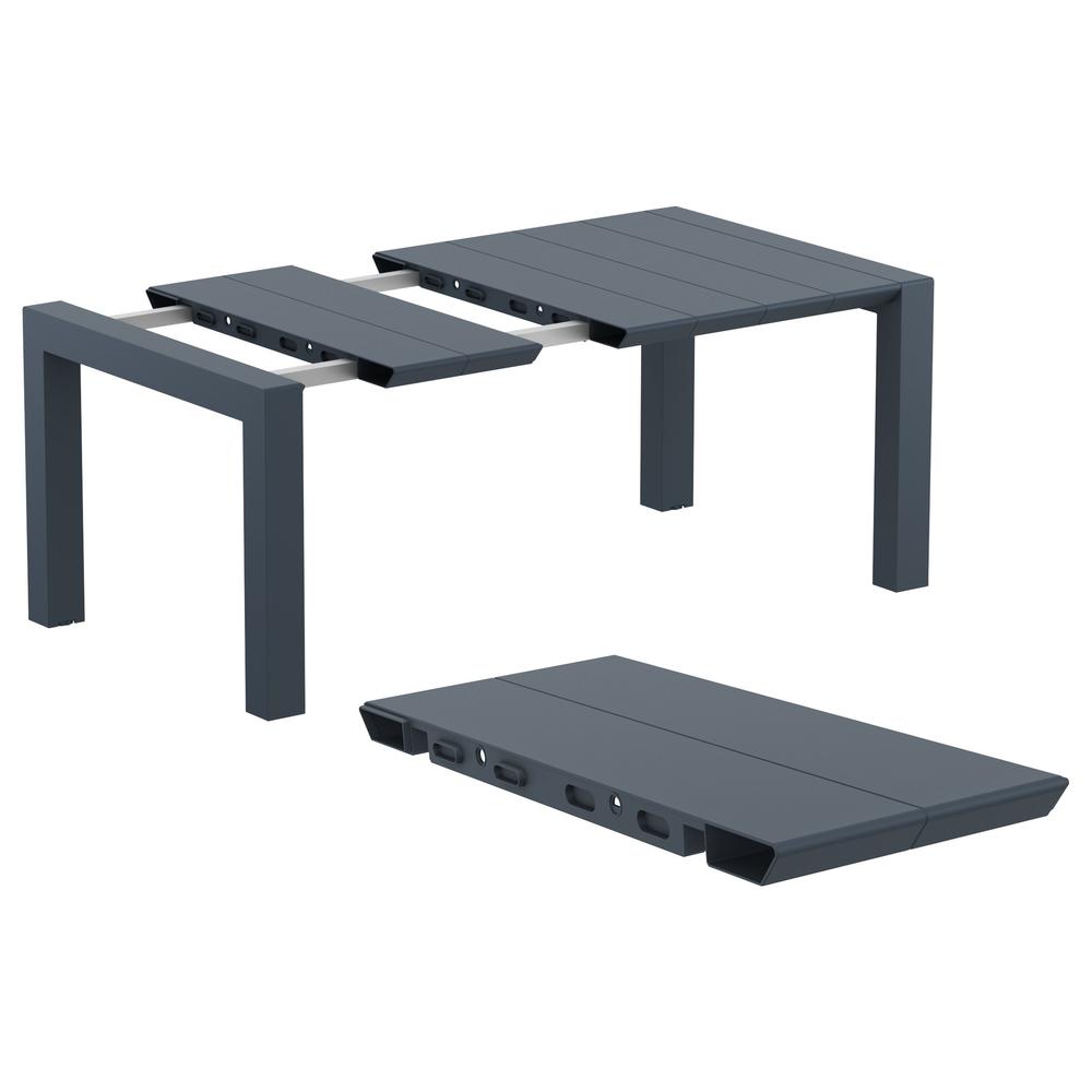 Vegas Dining Table 39 inch to 55 inch Extendable Table Wicker Dark Gray