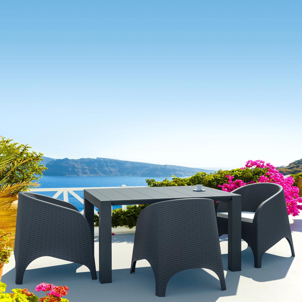 Vegas Dining Table 39 inch to 55 inch Extendable Table Wicker Dark Gray
