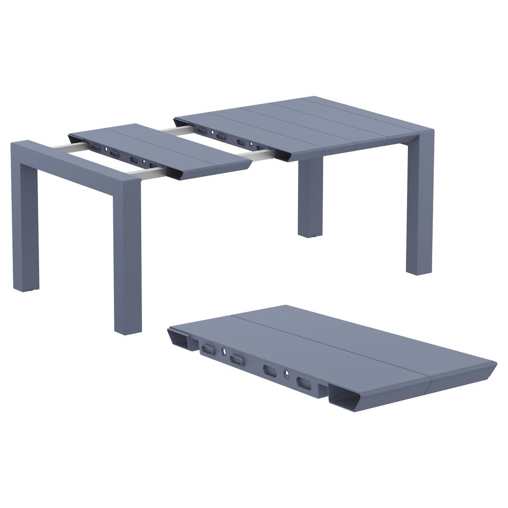 Vegas Dining Table 39 inch to 55 inch Extendable Table Wicker Dark Gray