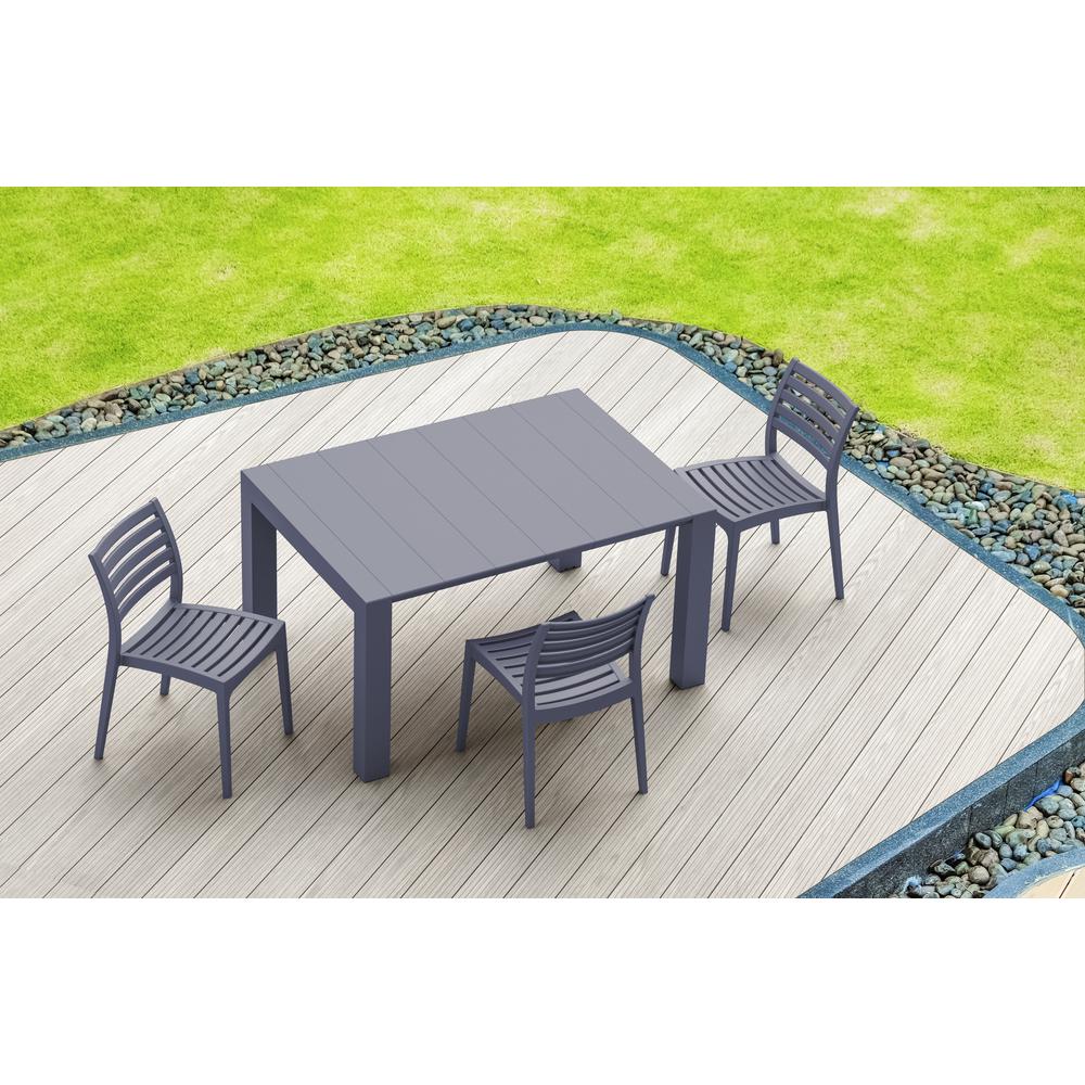 Vegas Dining Table 39 inch to 55 inch Extendable Table Wicker Dark Gray