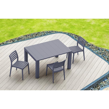 Vegas Dining Table 39 inch to 55 inch Extendable Table Wicker Dark Gray