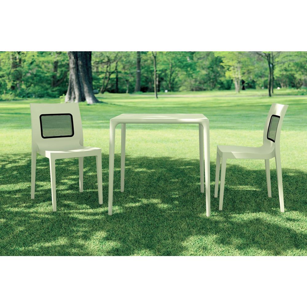 Mango Square Dining Table Beige 28 inch